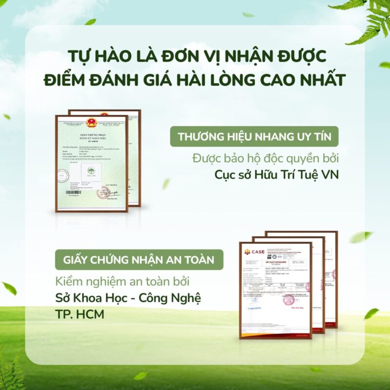 Chứng nhận an toàn và độc quyền thương hiệu nhang sạch Mộc Lâm