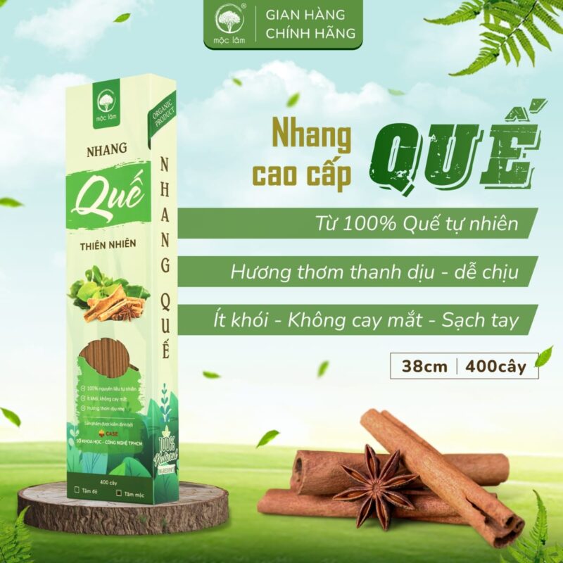 nhang que sach 38cm moc lam