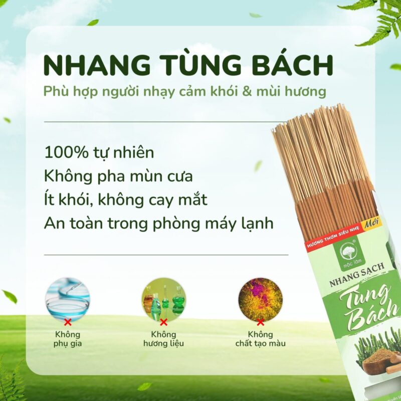Nhang Thơm Tùng Bách - mùi hương tự nhiên siêu dễ chịu, ít khói không cay mắt