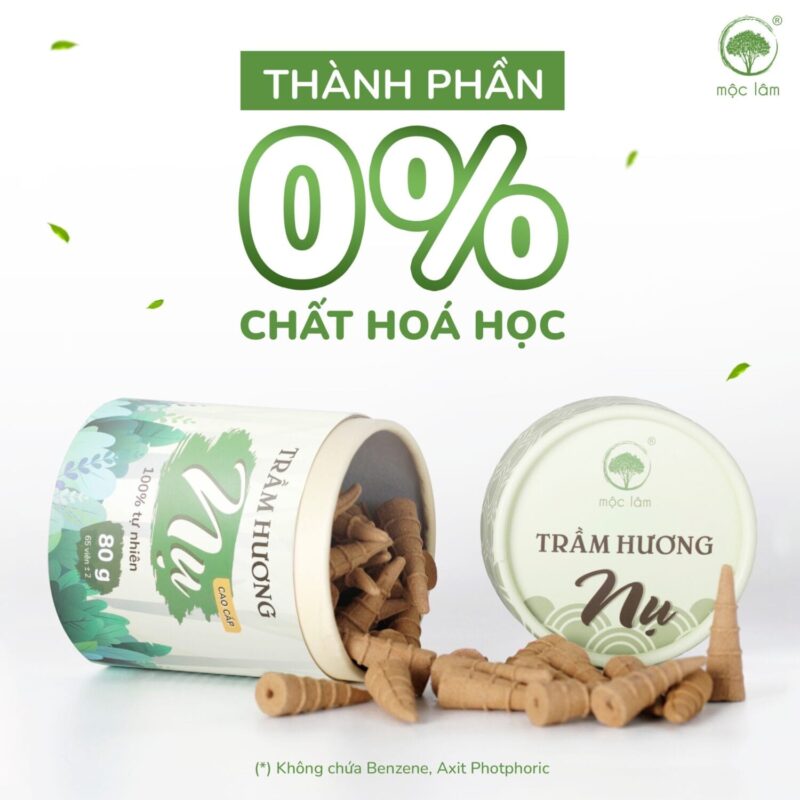 Nhang nụ Trầm Hương khói ngược cao cấp của mộc lâm, dùng xông nhà - thanh tẩy.