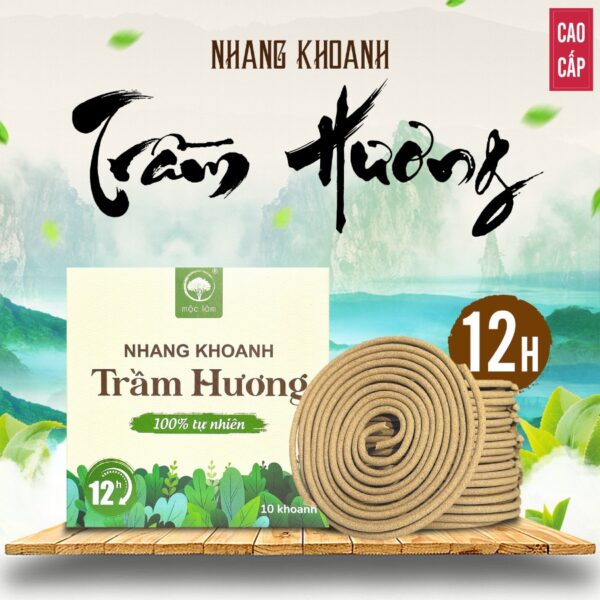 Nhang Khoanh Trầm Hương 12 giờ cao cấp Mộc Lâm