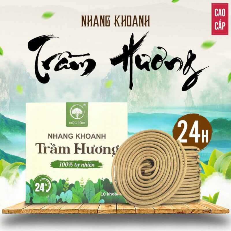 Nhang Khoanh Trầm Hương 24 giờ cao cấp Mộc Lâm