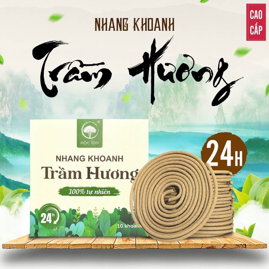 Nhang Khoanh Trầm Hương 24 giờ cao cấp Mộc Lâm