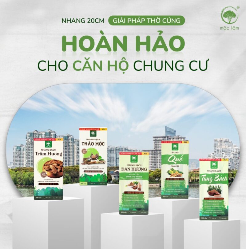 nhang sạch mộc lâm căn hộ chung cư không khói