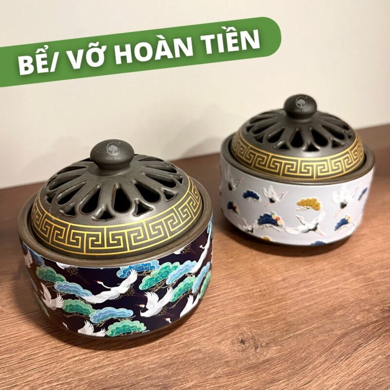 Lư xông Trầm Hương Cao Cấp in họa tiết nổi 3d mang tính nghệ thuật độc đáo, đa dạng mẫu