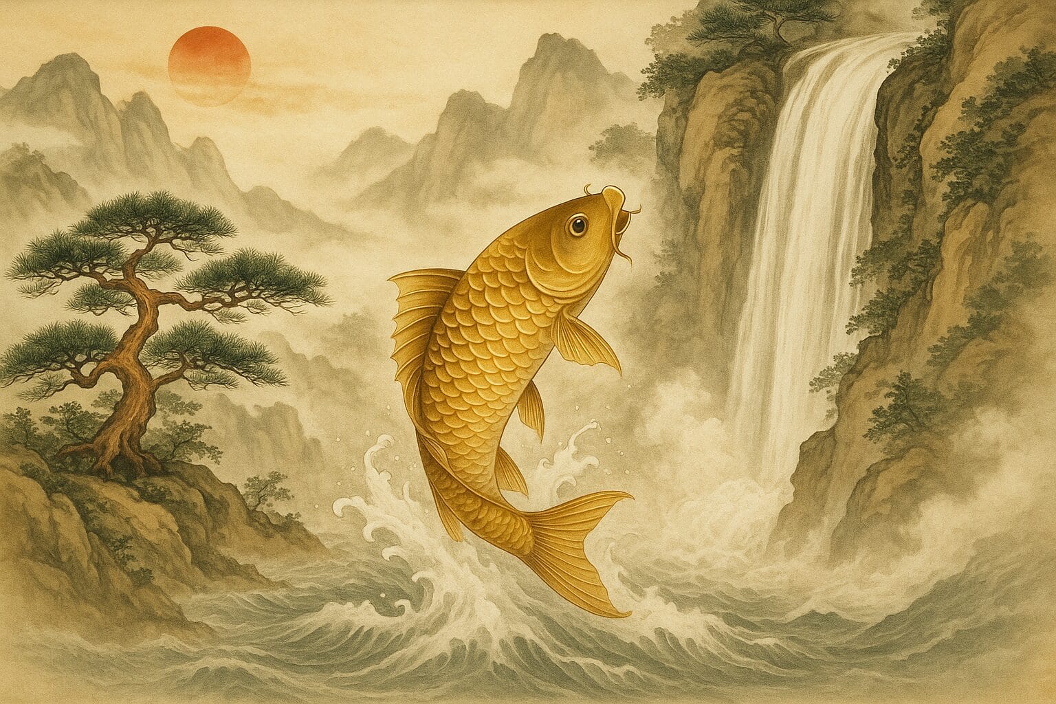 Cá chép vượt vũ môn - phong thủy