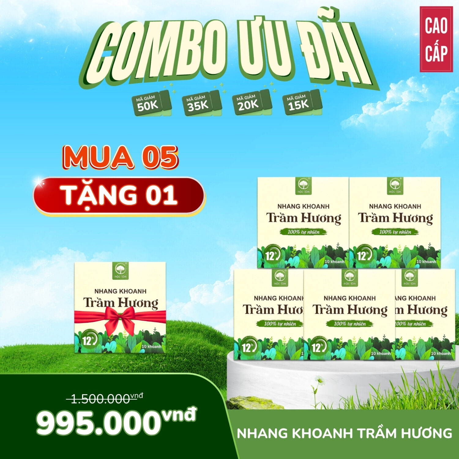 MUA 5 TẶNG 1 - DEAL XỊN CỰC HỜI NHANG VÒNG TRẦM HƯƠNG 12 GIỜ CAO CẤP - KHÔNG HƯƠNG LIỆU - KHÔNG HOÁ CHẤT