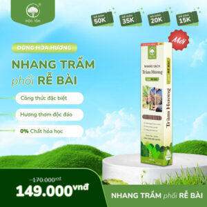 Nhang Sạch Hòa Hương – phối hợp giữa Trầm Hương thuần khiết và Rễ Bài ngọt dịu, tạo nên một mùi hương tinh tế, tròn đầy, vừa mới mẻ vừa gợi nhớ điều xưa cũ.