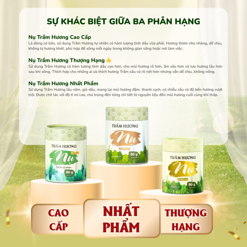 sự khác nhau giữa 3 phân hạng nụ trầm hương xông nhà của Mộc Lâm