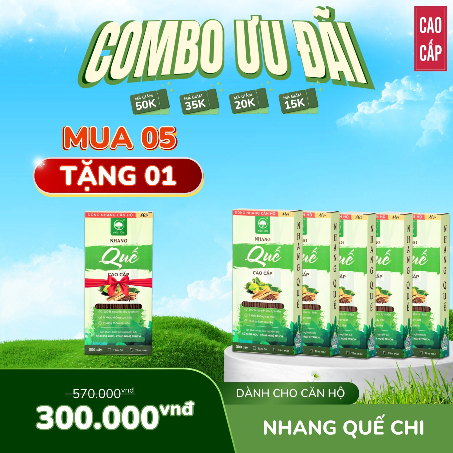 Nhang Quế Vỏ cao cấp của Mộc Lâm không sử dụng hóa chất độc hại