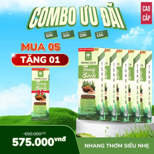 NHANG SẠCH TÙNG BÁCH HƯƠNG THƠM SIÊU NHẸ - SIÊU DỄ CHỊU - MUA 5 TẶNG 1