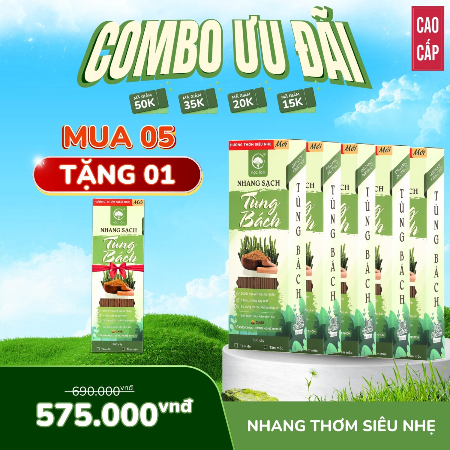 NHANG SẠCH TÙNG BÁCH HƯƠNG THƠM SIÊU NHẸ - SIÊU DỄ CHỊU - MUA 5 TẶNG 1