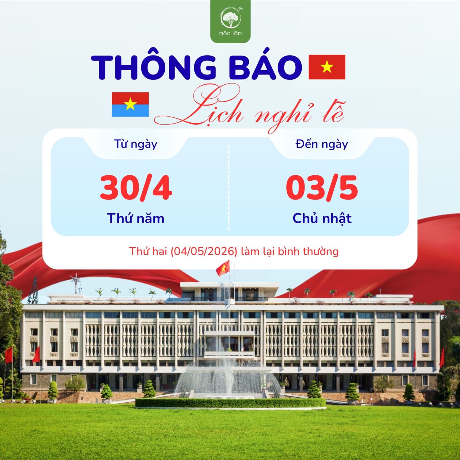 LICH NGHI LE 30 04 1